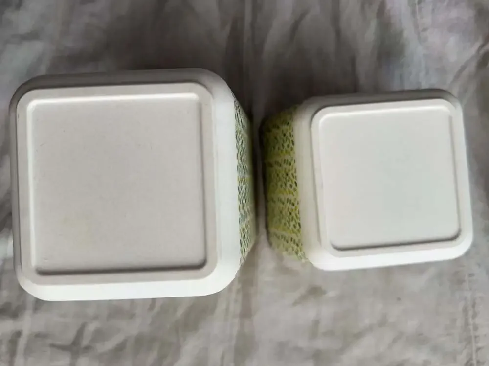 Retro Green Leaf Print Kitchen Canister Set Cottagecore